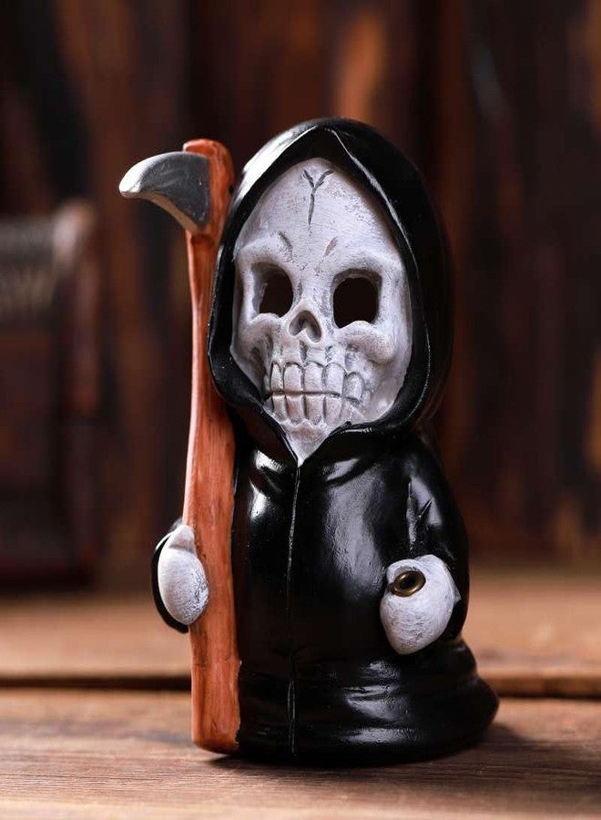 Pujipu Grim Reaper Incense Holder for Sticks, Halloween Incense Cone Burner Ornaments, Cute Incense Holder, Resin Incense Stick Burner, Ideal for use in Meditation, Incense Smokers and Decoration - Image 3